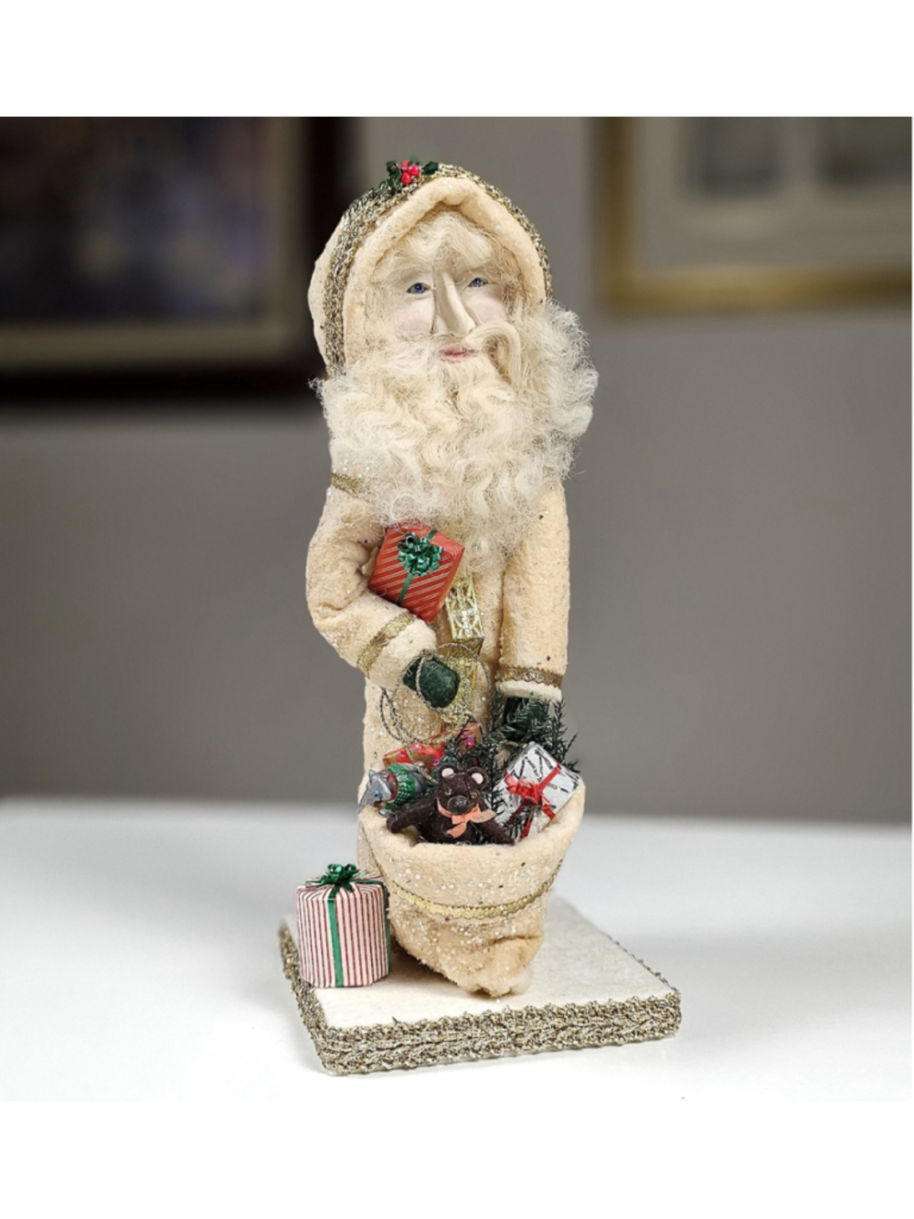 OOAK Artisan Santa Claus Figurine Doll Dorothy Gaither Handmade Vintage Folk Art